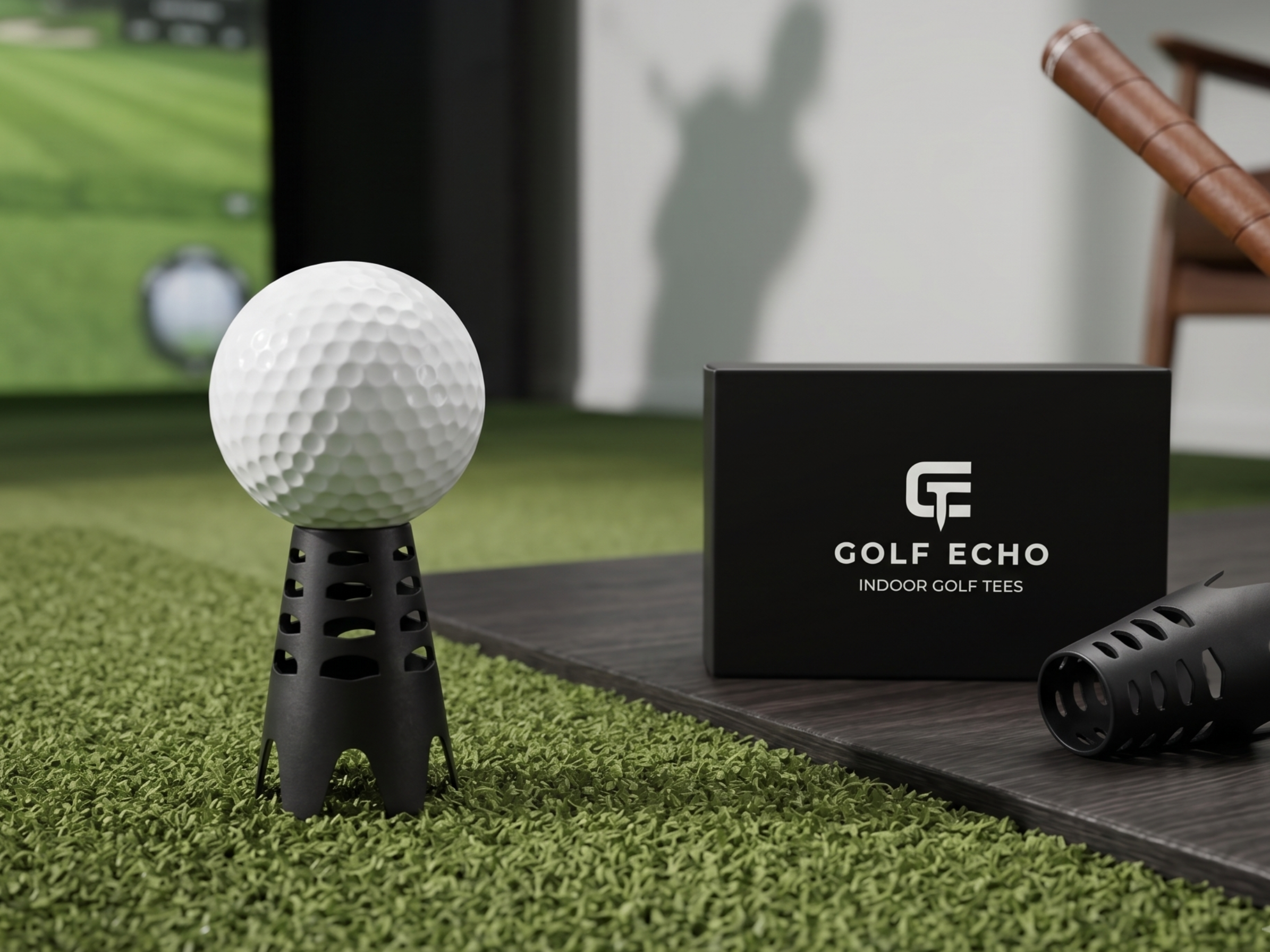 Indoor Golf Tees | 5 Stück | Groß | Schwarz